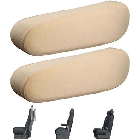 2 Pcs Housse De Protection pour Accoudoirs De Siège Avant Voiture, Housse D'Accoudoir Beige (1/5)