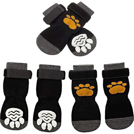 Chaussettes antidérapantes pour chiens et chats, 2 paires, ajustables, conviennent aux animaux de petite et grande taille. (1/3)