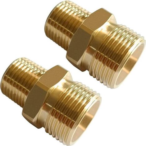 2 Messing-Hochdruckreiniger-Adapter, M22-14 mm Außengewinde x 3/8 Zoll NPT-Außengewinde
