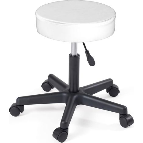Siège rond rembourré en similicuir YÉ+ pivotant à 360°, hauteur réglable de 61 à 81 cm (1/4)