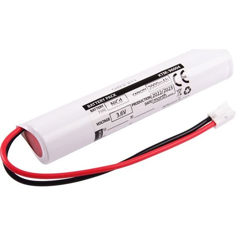 Pacco batteria NiCd 3,6 V 2000 mAh HT Orion II - L129 x Ø23 - 96004