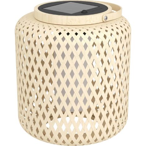 Lampe de table solaire Marliano diamants en rotin - 901087 (1/3)
