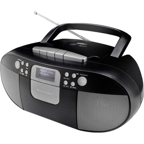 soundmaster SCD7800SW Kassettenradio DAB+, UKW AUX, CD, Kassette, USB  Weckfunktion Schwarz
