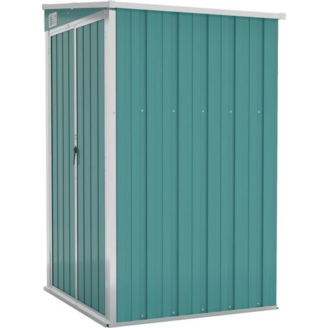 Casetta da giardino a parete 118 x 100 x 178 cm in acciaio zincato verde 020044058