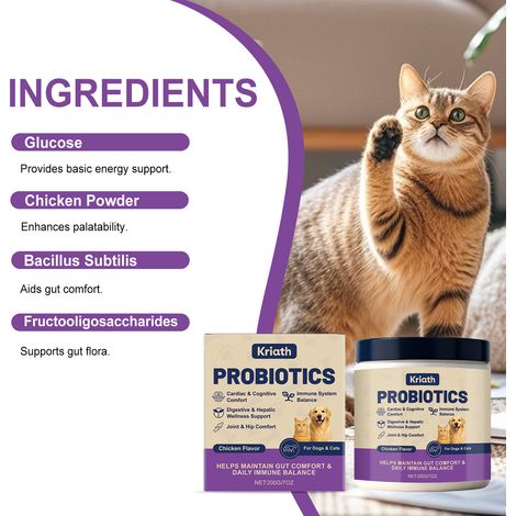 Poudre probiotique douce pour animaux de compagnie, pour les soins quotidiens - 200 g (1/5)