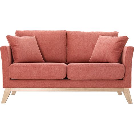 Divano scandinavo 2 posti sfoderabile effetto velluto testurizzato terracotta OSLO
