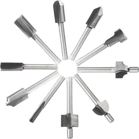 AGE 10pcs 1/8 "3mm Shank HSS Routeur Bits Fraisage Gravure Sur Bois Pour Dremel Outil Rotatif Fraisage Bits Routage Pour DIY Menuiserie Gravure (1/3)