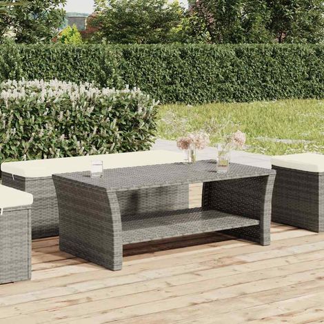 vidaXL Tavolino Grigio 100x50x40 cm in Polyrattan (1/5)