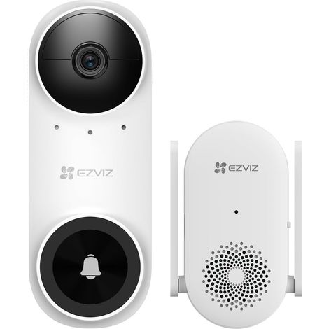 CP3 Sonnette connectée avec vidéo 2K et Carillon Kit Sonnette sur Batterie avec Détection Humaine par IA Audio Bidirectionnel et Vision Nocturne 6m sans Fil avec Batterie 5000 mAh (1/5)