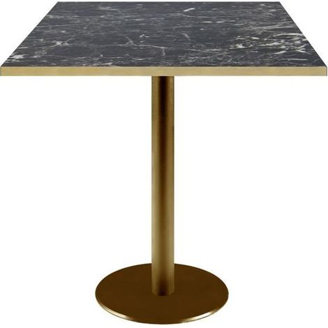Table 70 x 70 cm Rome bistrot marbre noir brillant