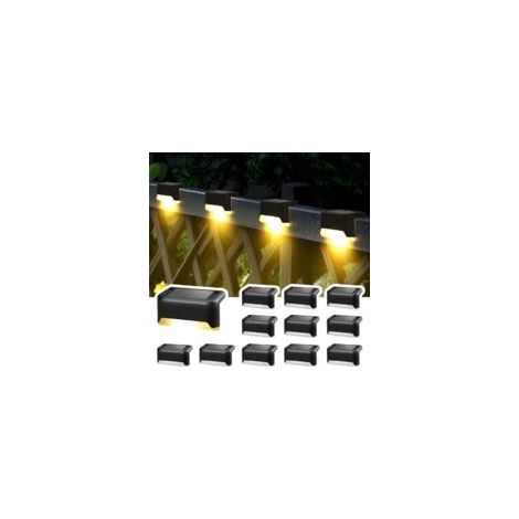 Lumières LED solaires imperméables pour l'extérieur - escaliers, marches, allée, cour, clôture, pont, gouttière, décoration (blanc chaud) - (1/5)