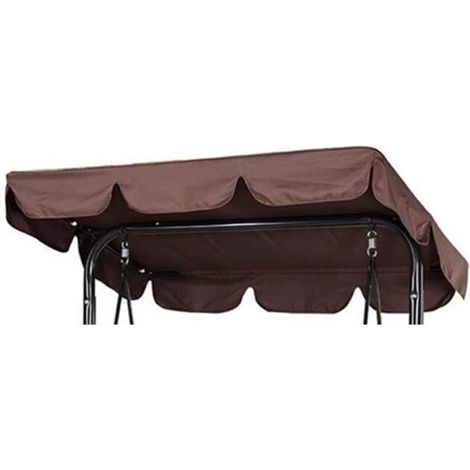 Toit De Rechange Pour Balancelle De Jardin Imperméable En 210d Toit De Balançoire Canopée Pour Balancelle Remplacement Pare-Soleil À Bascule Jardin Anti-Uv (Café, 195x125x15cm)-Trois Places (1/5)