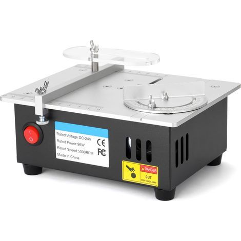 Mini table saw, 96W motor, 7-speed settings, can cut boards up to 14mm thick, suitable for wood cutting and DIY projects, standard version (1/5)
