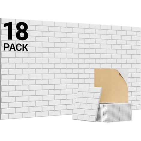 Brick Shape Acoustic Panels, 30 x 30 x 1 cm Self-Adhesive Acoustic Foam, Decorative Wall Panel for Living Rooms, Bedrooms and Offices, Grey (1/5)