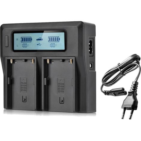 Trade-Shop Dual USB LCD Ladegerät inkl. Netzkabel kompatibel mit Sony PMW-EX1 PMW-EX1R PMW-EX3 PMW-F3 PMW-F3K PMW-F3L PMW-100 PMW-150 PMW-150P PMW-160 (1/4)