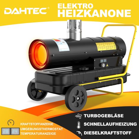 Indirekte Diesel Bautrockner 30 kW Heizkanone Bauheizer - 50 L Großtank - Ölheizer Heizgebläse mit Thermostat für Werkstätten, Baustellen und landwirtschaftliche Betriebe [Energieklasse A]