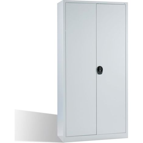 Armoire universelle avec portes pivotantes C+P, 4 tablettes galvanisées à l'intérieur, 1950x935x400 mm (HxlxP), façade gris clair, corps gris clair (1/3)