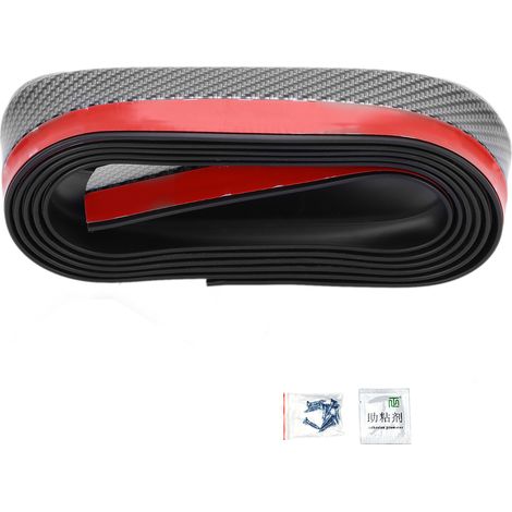 Couverture de becquet de pare-choc avant de voiture de 2.5m, couleur en caoutchouc et Fiber de carbone universelle pour camion (1/5)