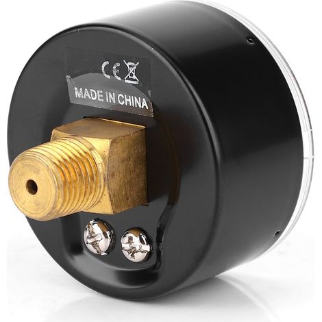 Manomètre 50mm avec raccord 1/4 BSPT arrière pour air, eau, huile, gaz (0-300 PSI / 0-20 bar) (1/5)