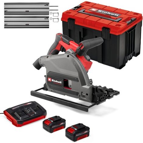 Pack scie plongeante Pro + 2 rails de guidage, coffret et starter kit 36V - Power X-Change - EINHELL