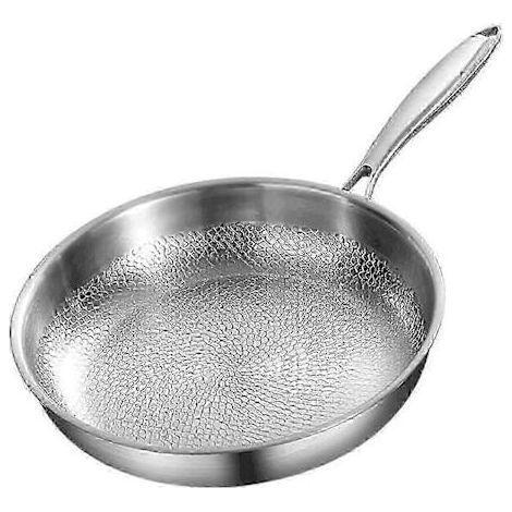 Poêle à frire en titane 26 cm – Antiadhésive, résistante aux rayures – Couvercle inclus, légère, compatible haute température – Chauffage rapide et uniforme