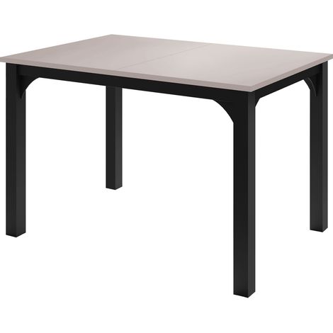 Mesa Oswego 135, Cachemira + Negro, 76x80x120cm, Alargamiento, Aglomerado laminado, Metal