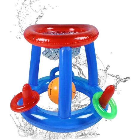 Panier de Basket de Piscine - Support de Basket Gonflable pour Piscine Piscine Flottante Basketball Jeu d'eau en Plein air Jouets de fête d'été pour Enfants et Adultes (1/5)