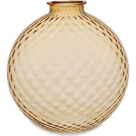 "Vaso artigianale SFERA BEVANDA in vetro di Murano ambra 25 cm" (1/2)