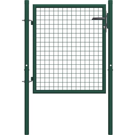 Portail de clôture Acier 100x75 cm Vert (1/5)