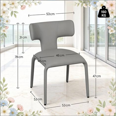 Chaises esthétiques pour salon, chaises de cuisine, chaises de bureau avec dossier incurvé, fauteuils (lot de 2 chaises de salle à manger) (1/5)
