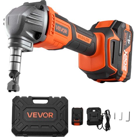 VEVOR Metallknabber Blechknabber kabellos mit Akku (4000 mAh), Blechschneider mit effizientem bürstenlosem Motor (2200 U/min) & Kunststoffkoffer, zum Schneiden von Stahlplatten & Aluminiumplatten (1/5)