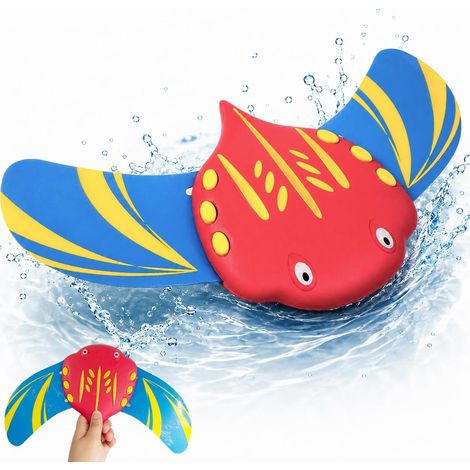 Toboggan sous-marin XXL - Jouet de plongée pour piscine - Rouge - 33 × 20 cm  Palmes réglables pour trois directions (1/5)