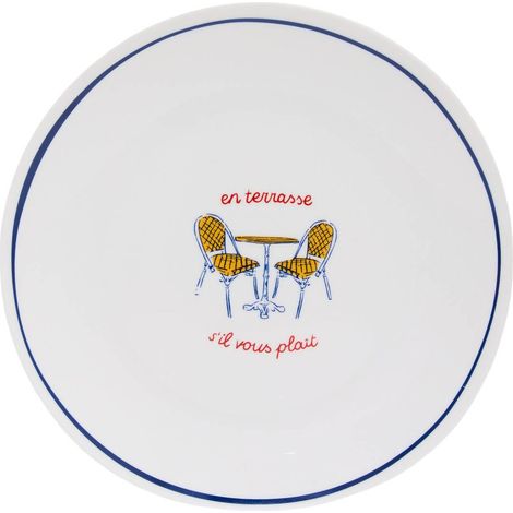 Lote de 6 platos de postre redondos «Fra», de 19 cm de diámetro, en color azul - Atmosphera créateur d'intérieur (1/4)