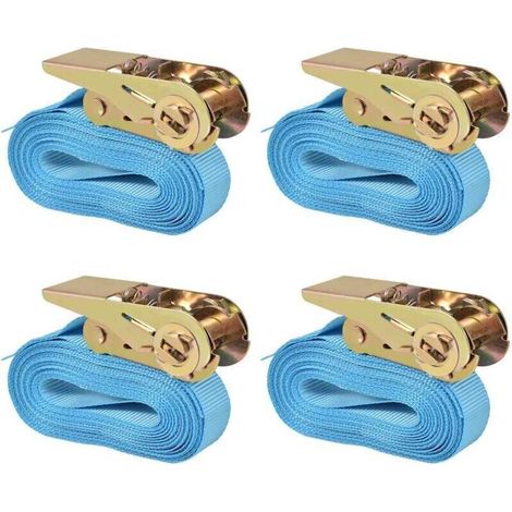 4-teiliges Ratschen-Zurrgurtset, 0,8 Tonnen Tragfähigkeit – 6 m Länge – 25 mm Breite – Hochwertiges Polyester für sicheren Transport