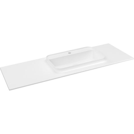 Lavabo BRAHEA 131,6x51,5cm (20+110), Rockstone, droite, blanc mat (1/2)