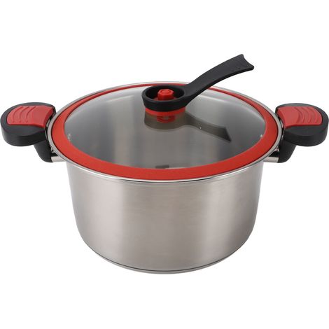 Autocuiseur universel en acier inoxydable 304 de qualité alimentaire, anti-déflagrant, fond micro-composé, grande capacité, pot à soupe à double oreille, 5 L