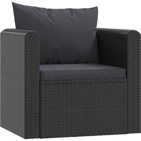 Maison Exclusive - Sessel mit Auflagen Poly Rattan Schwarz (1/5)