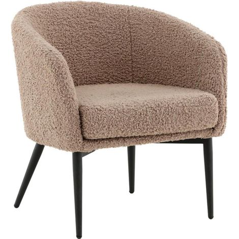 Fauteuil Bouclette "Fluffy" 70cm Marron (1/5)