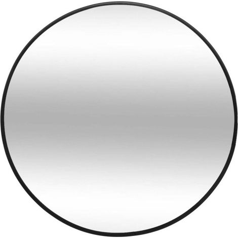 Atmosphera – Miroir mural rond 38cm noir – Verre et MDF – Forme ronde – Épaisseur 0,8cm – Poids 1,14kg (1/2)