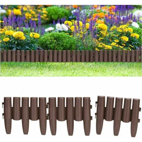 Plastic garden edge, lawn edge, bed edging, paths, garden fence, 5x palisades = 1.45m lawn 1.45m (from) (1/4)
