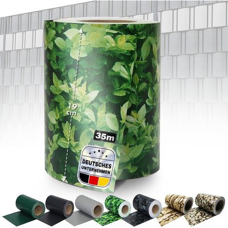 Bandes Brise-Vue, 35 mètres Occultant, Clips de Fixation Inclus, Buis, 19 cm x 35 m