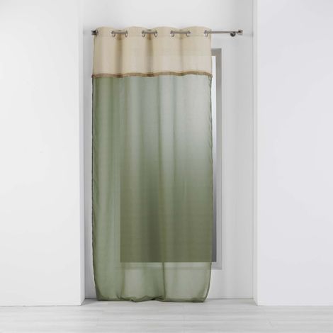 Douceur D'Intérieur – Voilage à œillets 140 x 240 cm – Voile sablé en polyester – Bande en jute – Œillets métalliques pour installation facile (1/4)