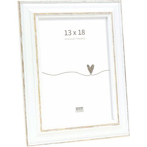 Cadre Bois Couleur Blanc Photo 13x18cm S221H3 (1/5)