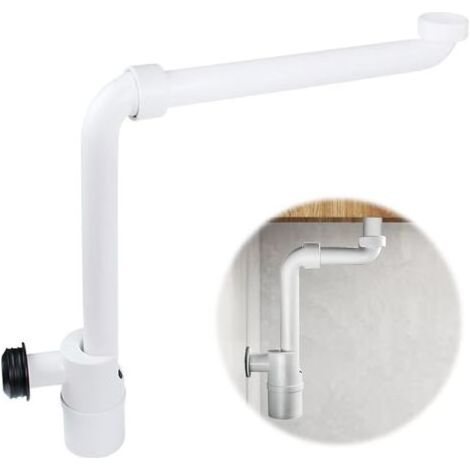 Siphon économiseur d'espace 1/4" pour lavabo - Siphon anti-odeurs pour lavabo - Réglable à 360° - Pour salle de bain - Siphon plat - Salle de bain (1/5)