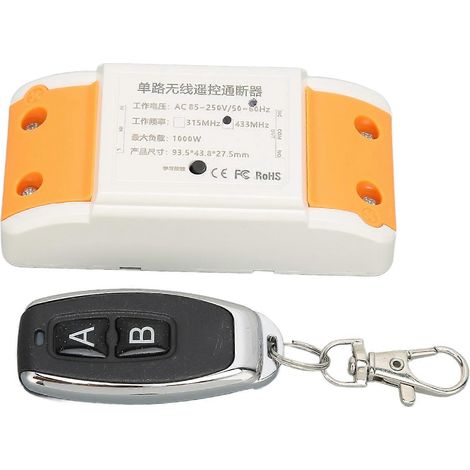Module relais de télécommande 800 W, émetteur-récepteur sans fil universel à apprentissage 433 MHz, 85-250 V (1/5)