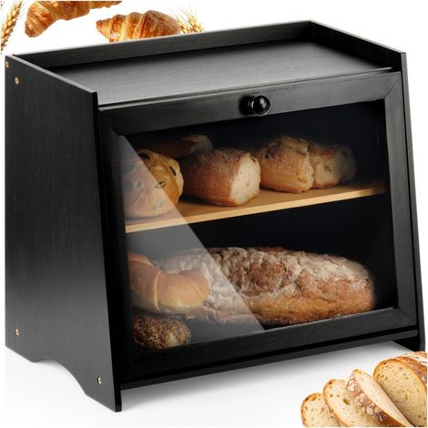 Boîte à pain en bambou, grand modèle à deux niveaux, armoire à deux niveaux (1/5)