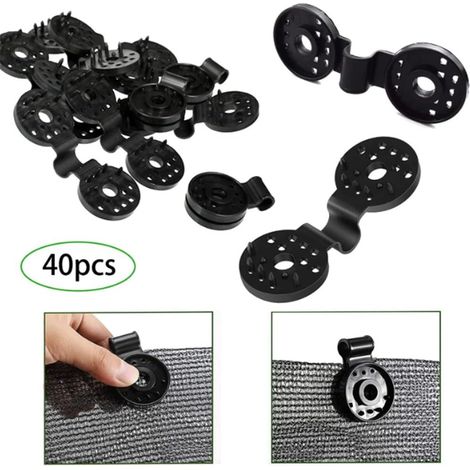 40 clips pour toile d'ombrage anti-UV – crochets pour l'installation d'ombrages agricoles (1/5)