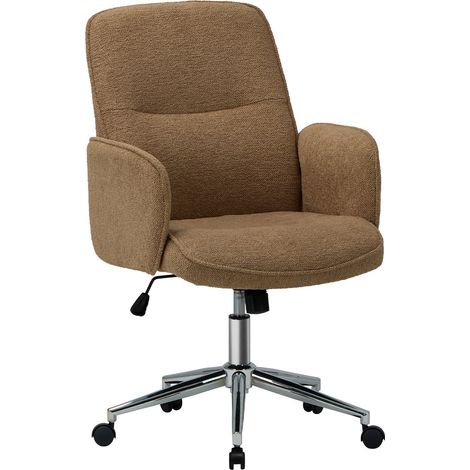 Smartue  Sedia ergonomica per ufficio – Schienale alto a design conchiglia, regolabile in altezza – Marrone