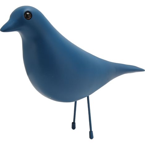 Mignonne figurine d'oiseau moderne en résine, sculpture d'oiseau décorative, convenant au salon, à la salle à manger, au bureau, bleue. (1/5)