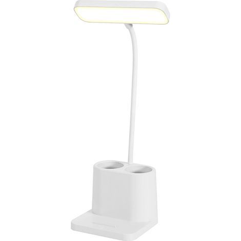 LED desk lamp with pen holder, 3 colors, touch control, stepless brightness, small adjustable phone holder for study, plug-in version (1/5)